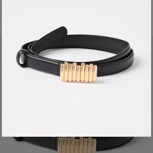 LOFT Black Belt with Gold Buckle